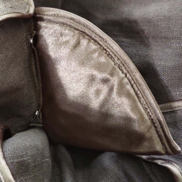 Dana Buchman Petite Brown Linen Jacket w/Gold Lurex - Picture 11 of 11